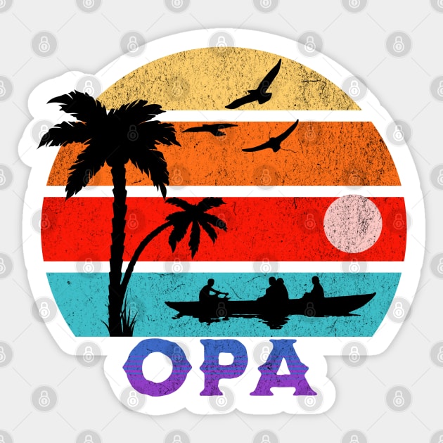 Opa Retro Sunset Ocean Grandfather Sticker by HolidayBug